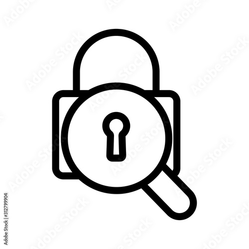 The password selection icon vector. A thin line sign. Isolated contour symbol illustration