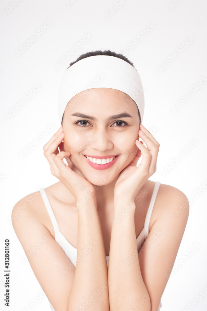 Portrait of beautiful woman in studio, skin care Portrait of beautiful woman in studio, skin care