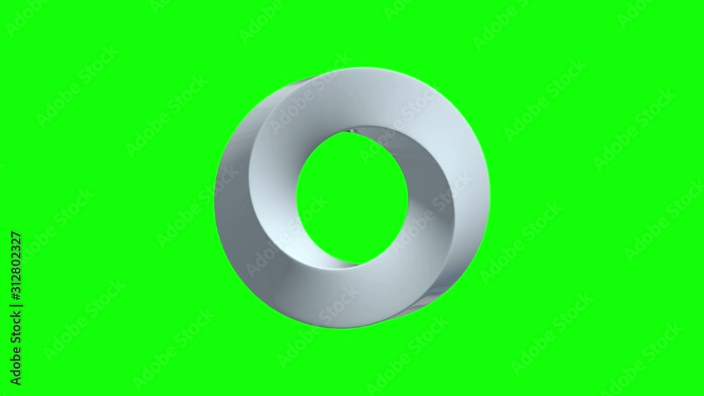 Mobius strip ring sacred geometry. Spatial figure with upturned surfaces. Optical illusion with dual circular contour 3d render. Animation video available in 4k FullHD and HD render footage. Mobius strip ring sacred geometry. Spatial figure with upturned surfaces. Optical illusion with dual circular contour 3d render. Animation video available in 4k FullHD and HD render footage.