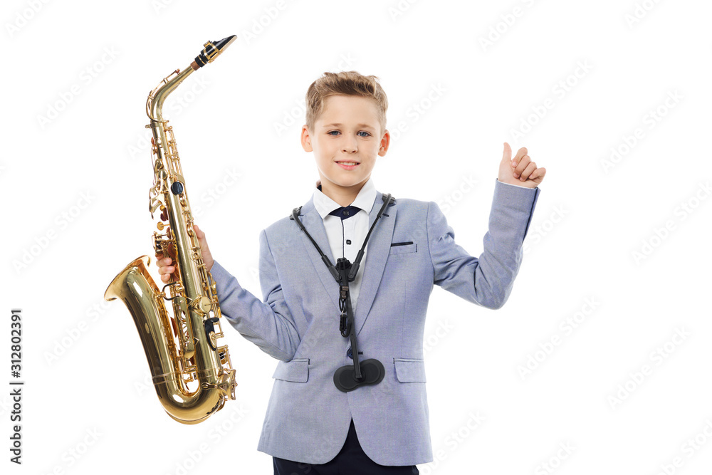 Fototapeta premium man playing the saxophone