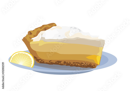 lemon pie. Lemmon cake on the plate