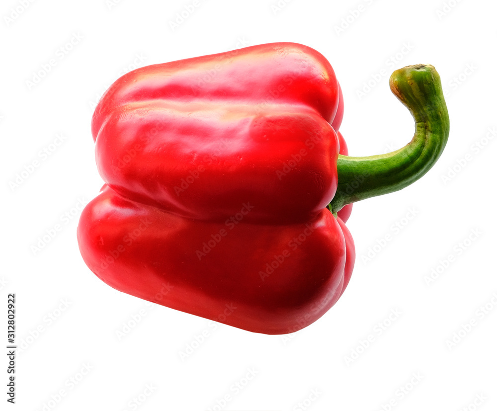 red bell pepper on a white background red bell pepper on a white background