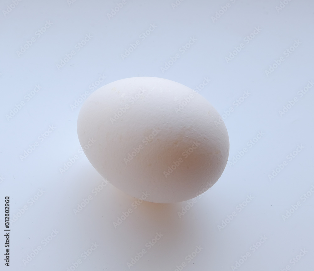 natural chicken egg on a white background natural chicken egg on a white background