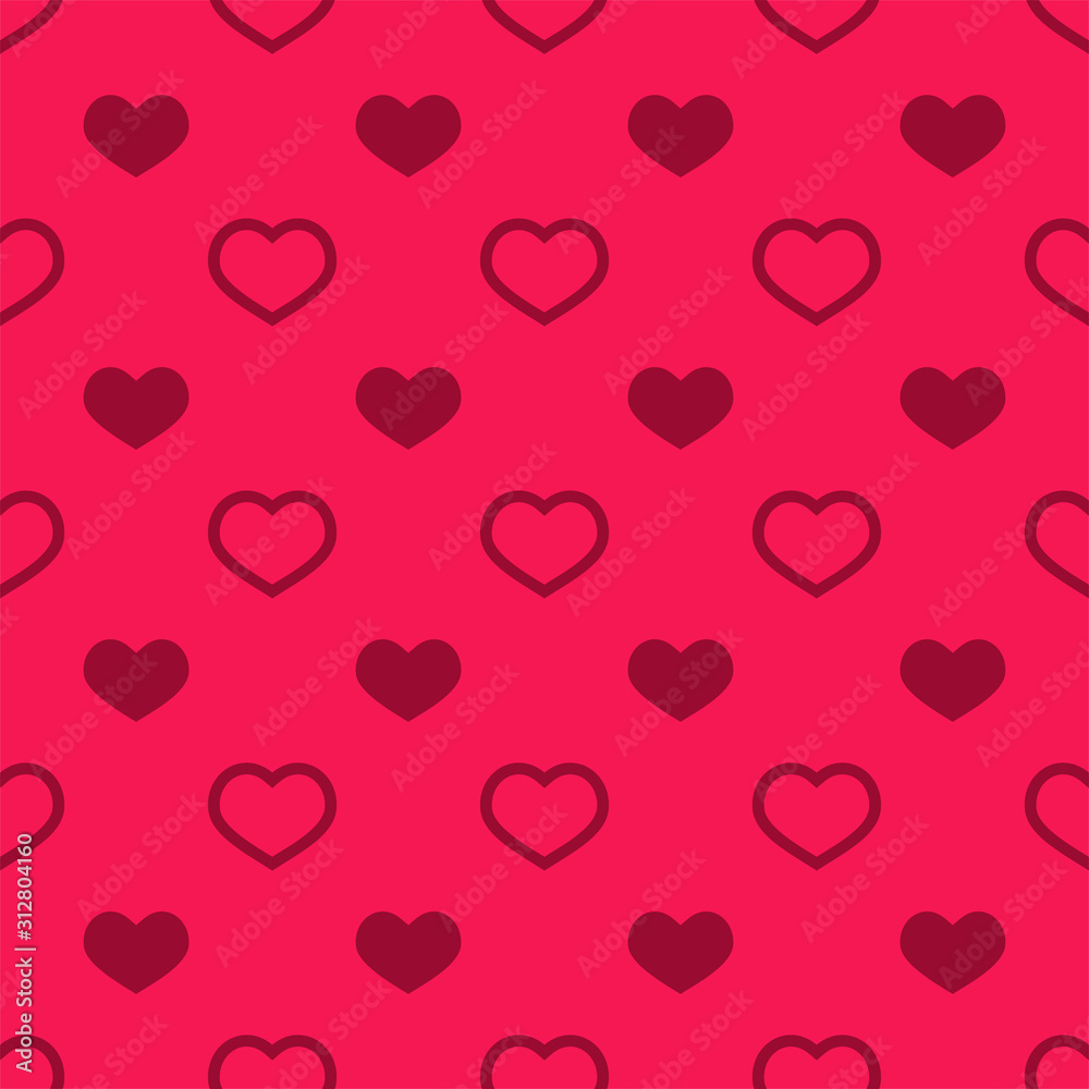 Seamless pattern with pink hearts. Valentines day geometric pattern texture.