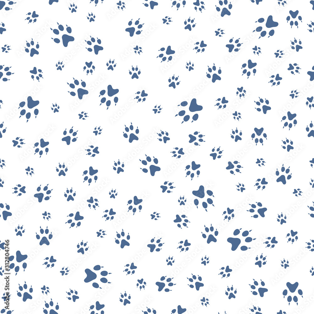 Seamless pattern Dog paw tracks Animal background Seamless pattern Dog paw tracks Animal background