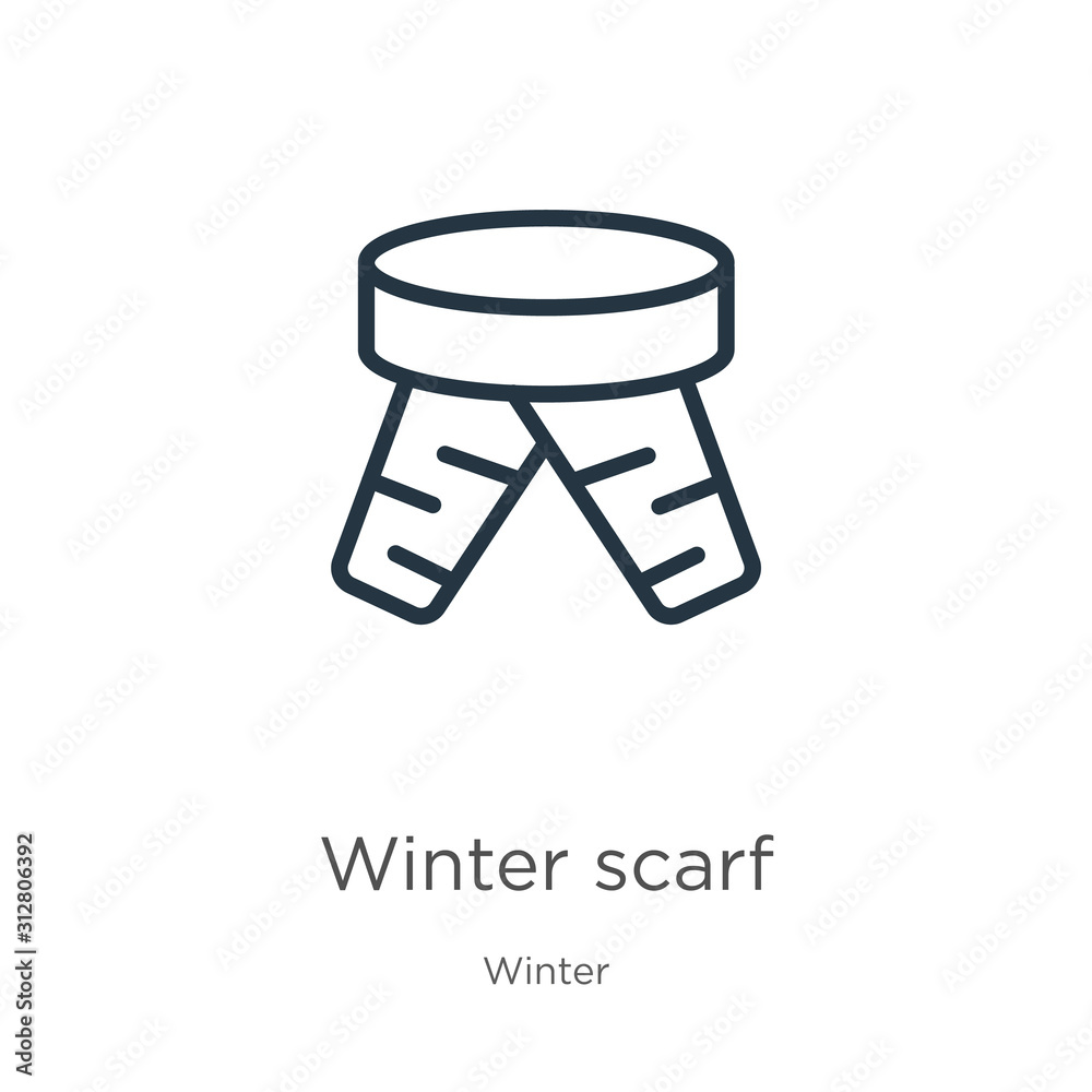 Winter Scarf Outline
