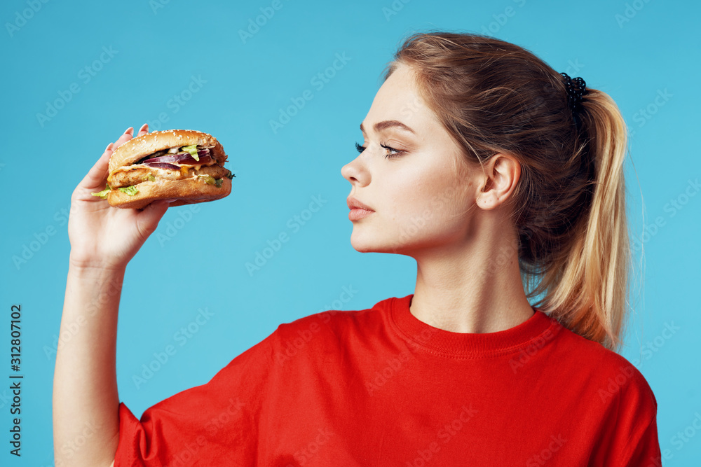 portrait of young woman with cake on white background portrait of young woman with cake on white background