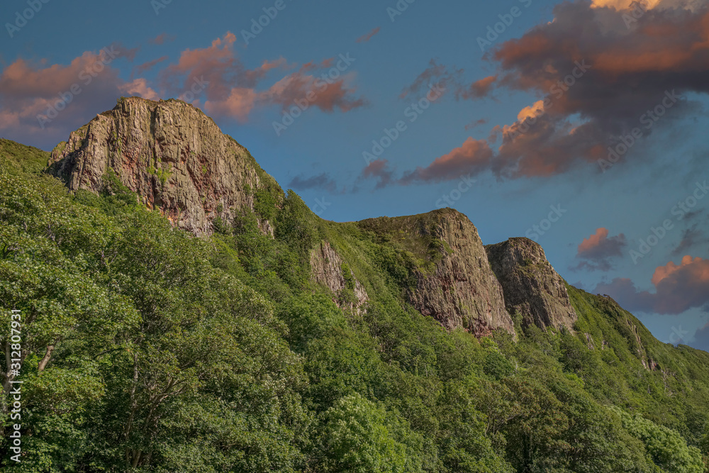 The Three Sisters Mountains at Portencross Seamill Scotland