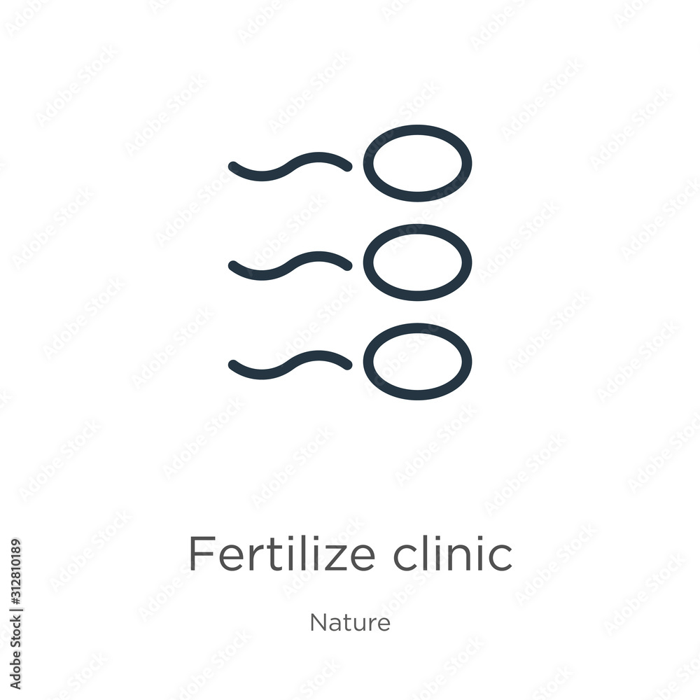 Fertilize clinic icon. Thin linear fertilize clinic outline icon isolated on white background from nature collection. Line vector sign, symbol for web and mobile