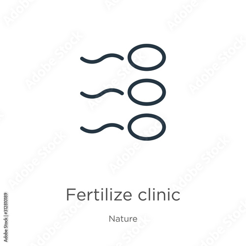 Fertilize clinic icon. Thin linear fertilize clinic outline icon isolated on white background from nature collection. Line vector sign, symbol for web and mobile