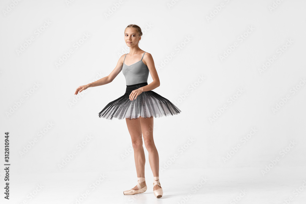 Fototapeta ballet dancer in blue dress