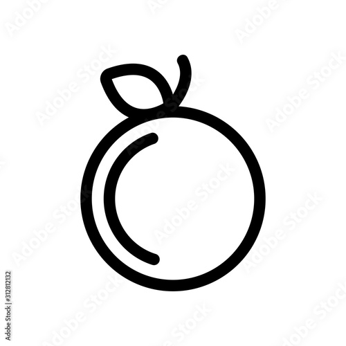 Apple icon vector. A thin line sign. Isolated contour symbol illustration