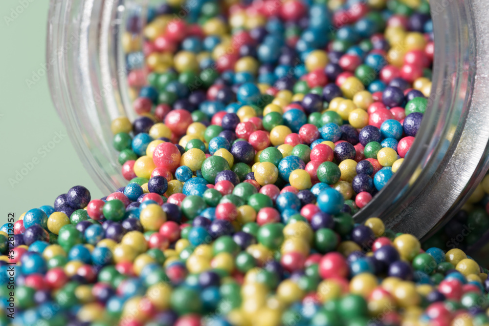 Confectionery Sprinkles Spilled from a Jar Confectionery Sprinkles Spilled from a Jar
