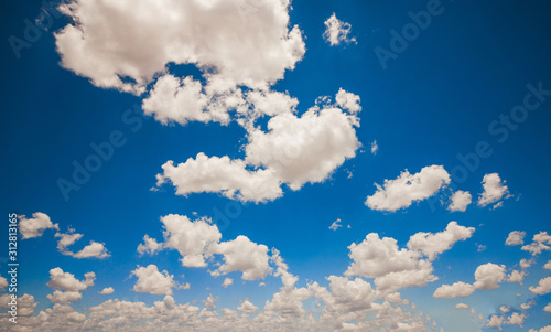 Amazing summer blue sky with frash clouds photo