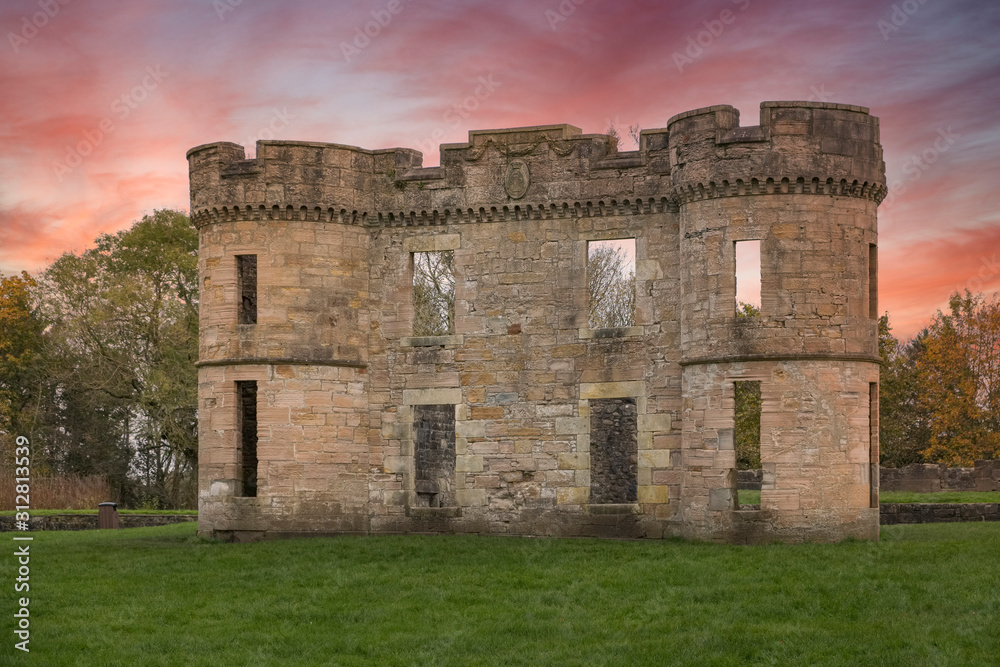 Ancient Ruins of Eglinton Castle Irvine Scotland.