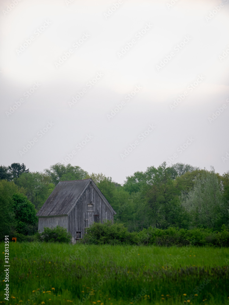 rural landscape with barn