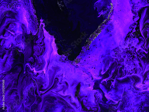 Neon pink and violet abstract hand painted background