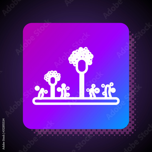 White line Mold icon isolated on black background. Square color button. Vector Illustration