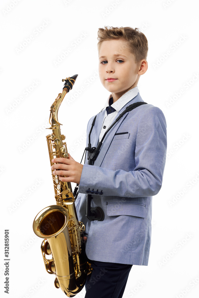 Fototapeta premium man playing the saxophone