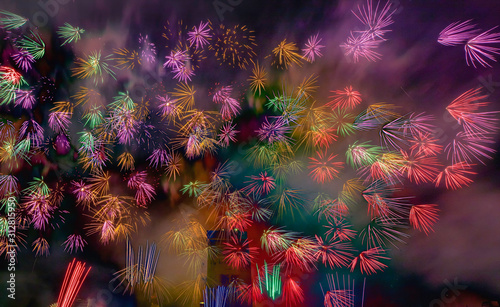 Photography Close up celebration firework for new year eve