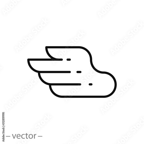 wing bird icon, heraldic eagle, label, freedom logo, thin line web symbol on white background - editable stroke vector illustration eps10