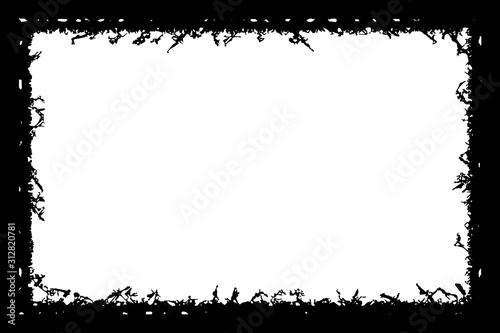 Grunge frame. Black template on a white background with a place under the text