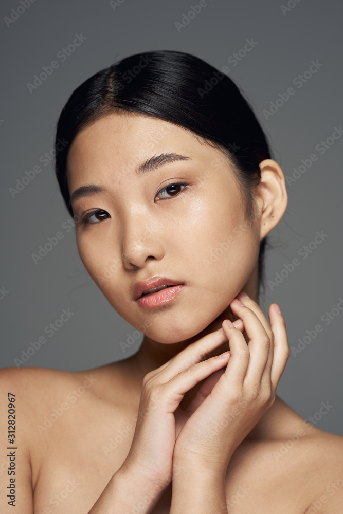beautiful woman bare shoulders clean skin beautiful woman bare shoulders clean skin