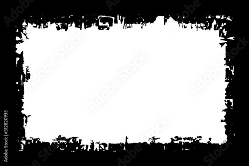 Grunge frame. Black template on a white background with a place under the text