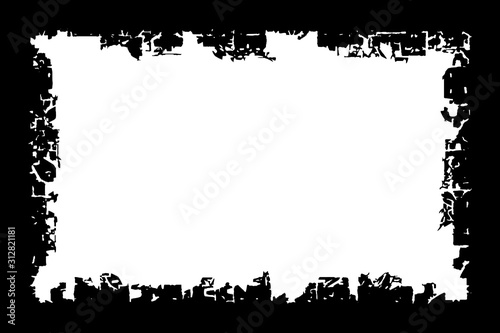 Grunge frame. Black template on a white background with a place under the text