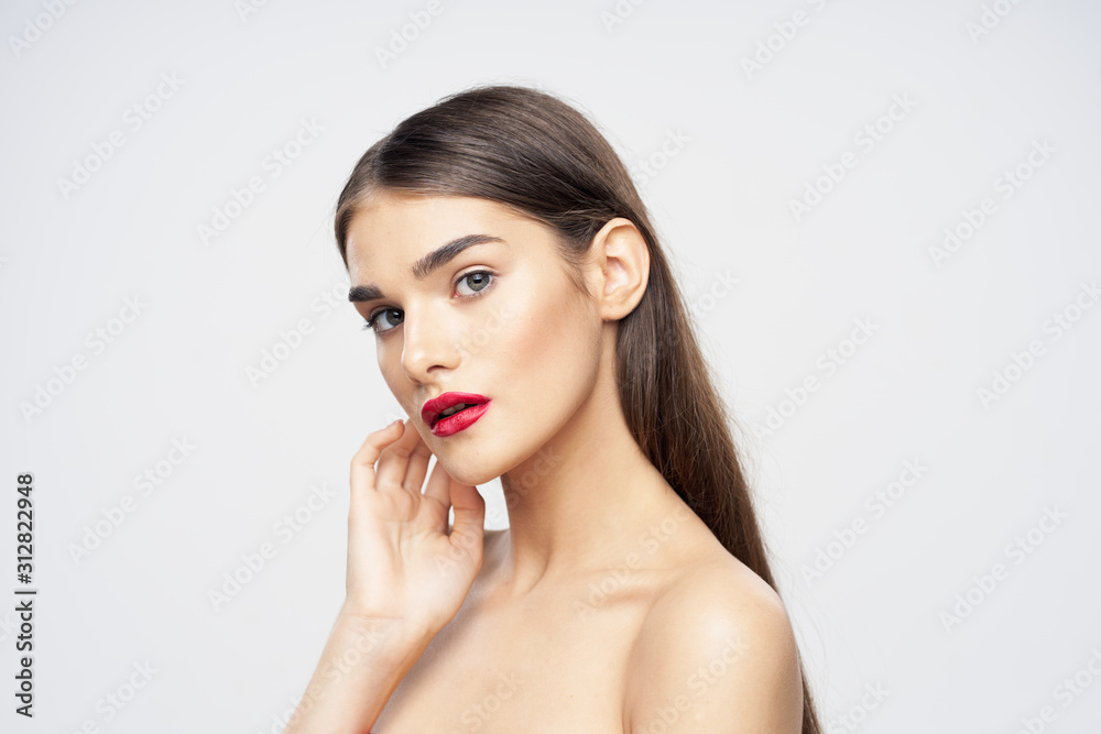 beautiful woman bare shoulders clean skin beautiful woman bare shoulders clean skin