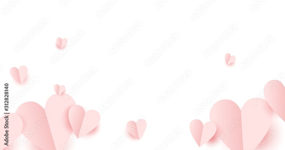 Backgrounds for Valentine's Day with pink hearts. Banner, website, postcard, background. Isolated background. White background. Valentine's day. Backgrounds for Valentine's Day with pink hearts. Banner, website, postcard, background. Isolated background. White background. Valentine's day.