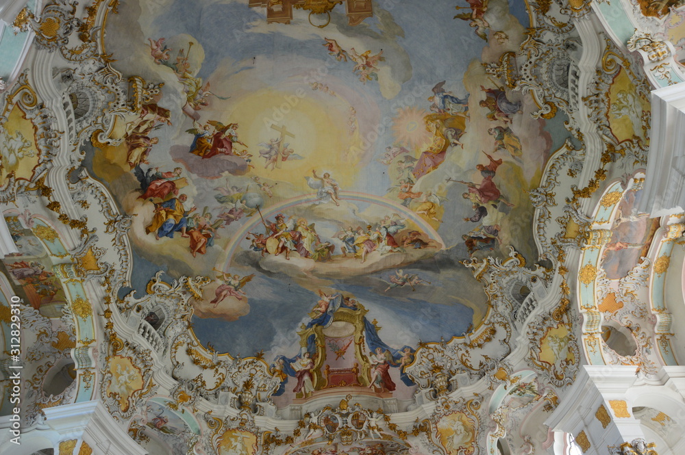 Steingaden (Germany). Village Vis. April 2017. Wieskirche Church. The