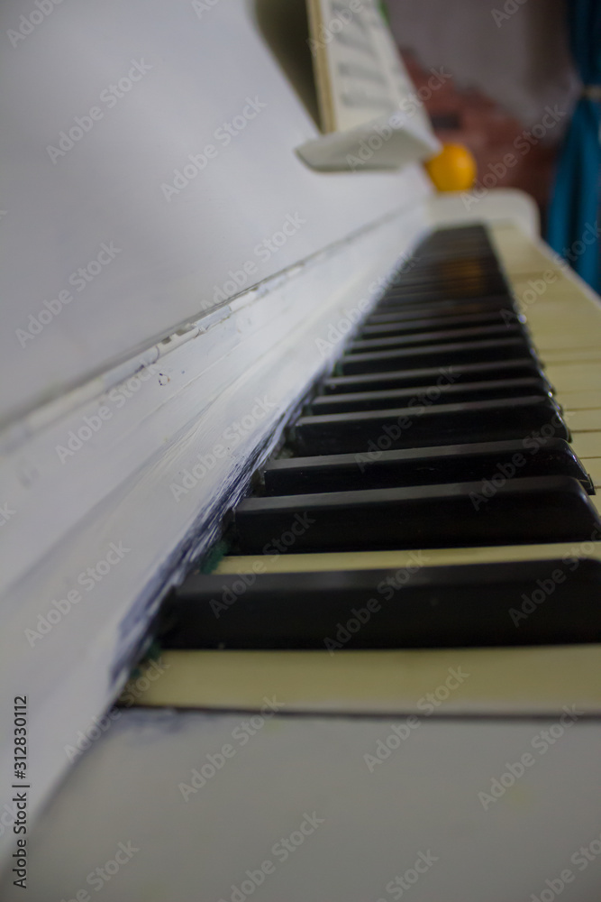 piano keyboard closeup