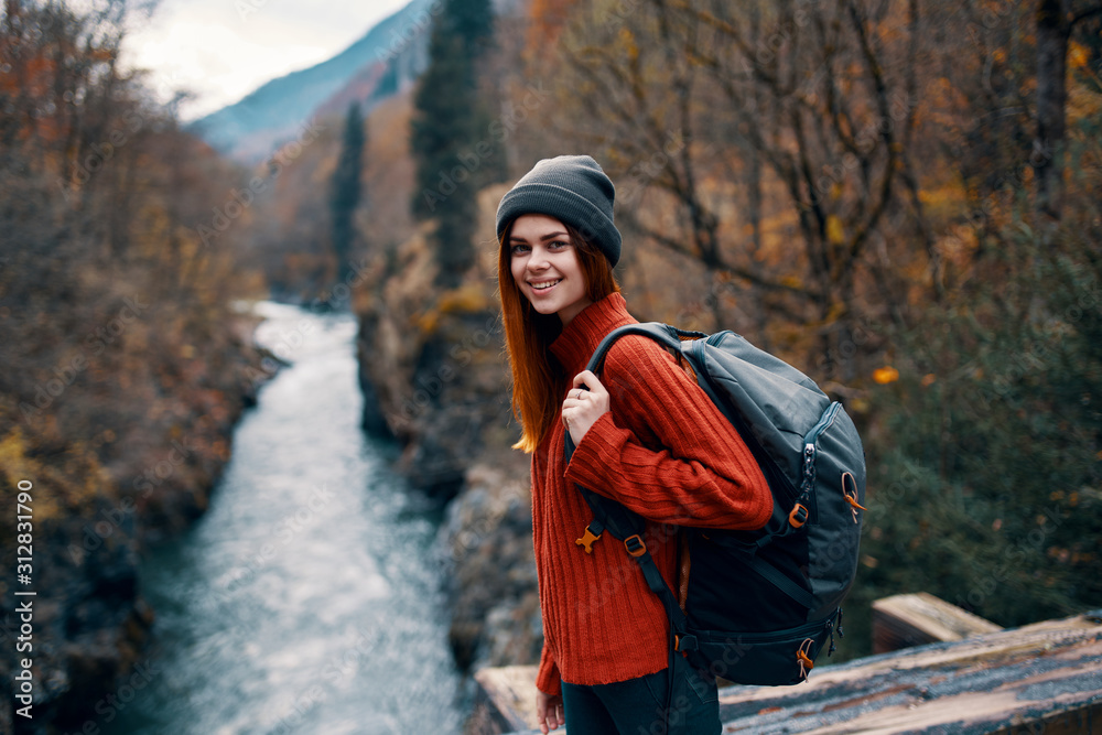 woman in winter forest woman in winter forest