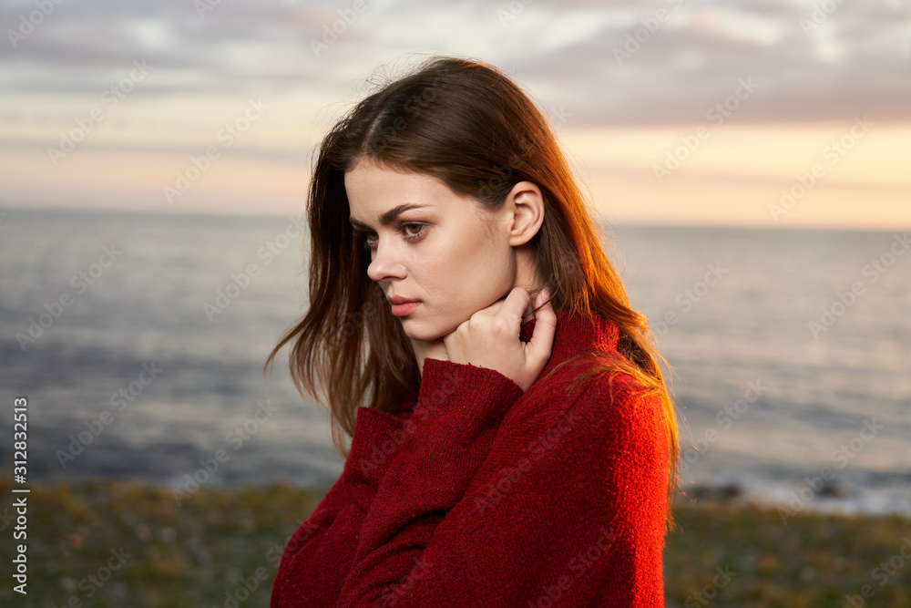portrait of young woman on the beach portrait of young woman on the beach