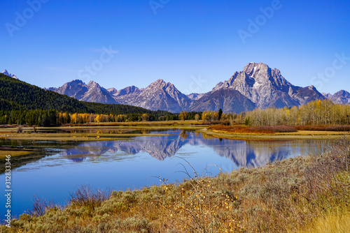 Mountains in the Grand Teton National Park in Wyoming.