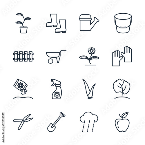 set landscaping nature icon template color editable. Flower and Gardening pack symbol vector sign isolated on white background icons vector illustration for graphic and web design.