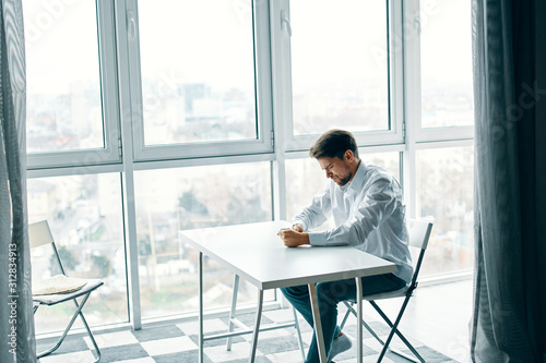 businessman working on laptop in office