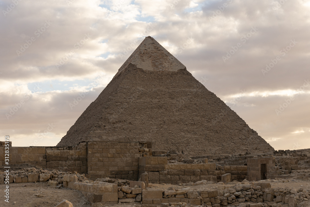 Evening sky behind the Pyramid of Khafre