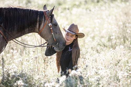 Cowgirl and Horse