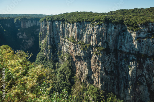 Itaimbezinho Canyon with steep rocky cliffs