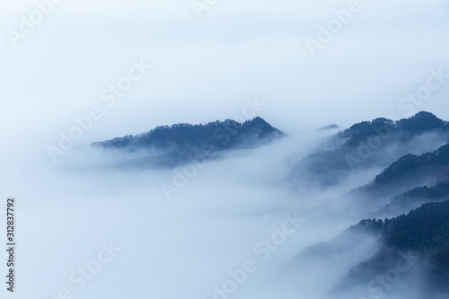 Photography misty landscape of mount lu