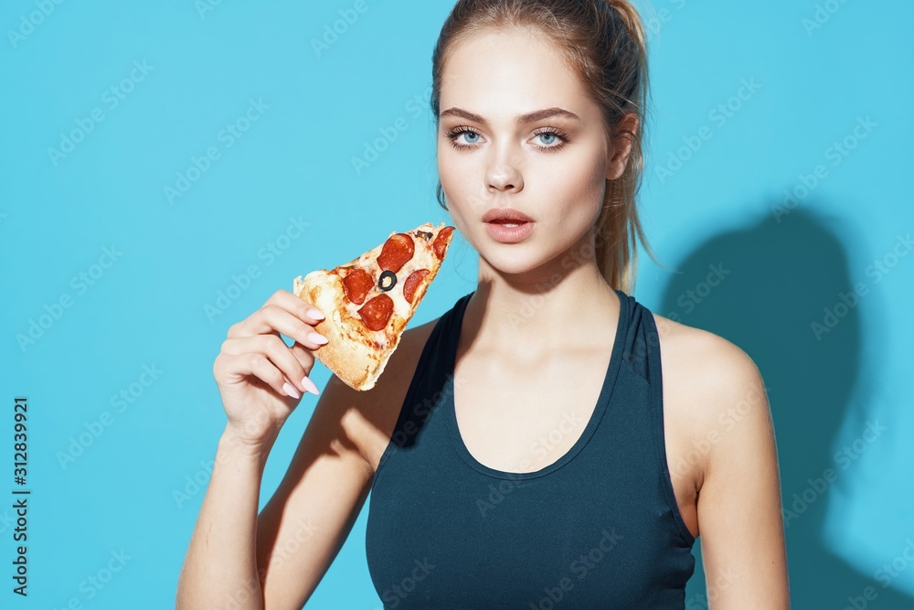 young woman with cake