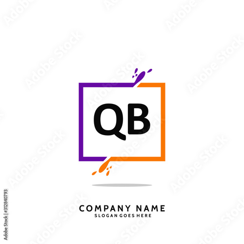 QB Initial Logo Template Vector
