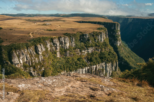 Fortaleza Canyon with steep cliffs and plateau