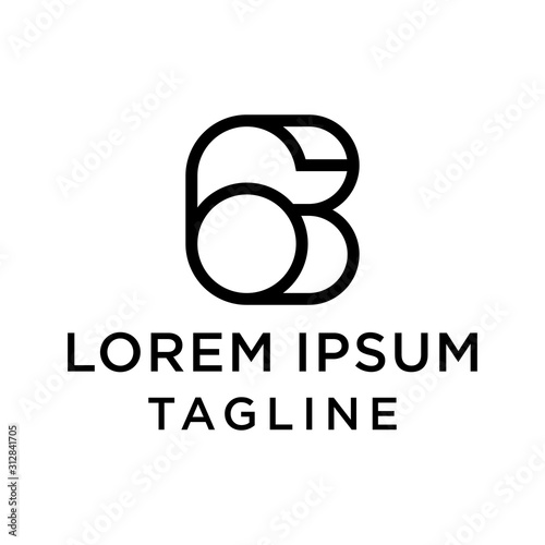 initial letter logo 6B, B6 logo template 