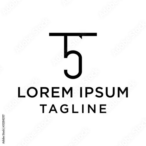 initial letter logo 5T, T5 logo template 