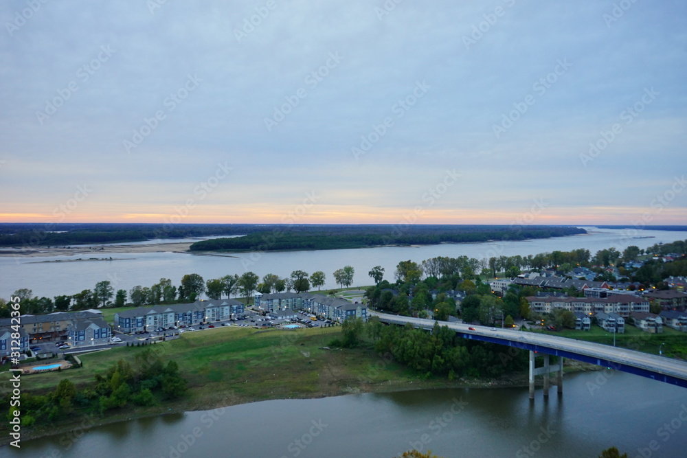 Memphis downtown and riverfront building, State of Tennessee