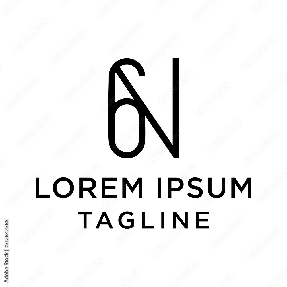initial letter logo 6N, N6 logo template Stock Vector | Adobe Stock