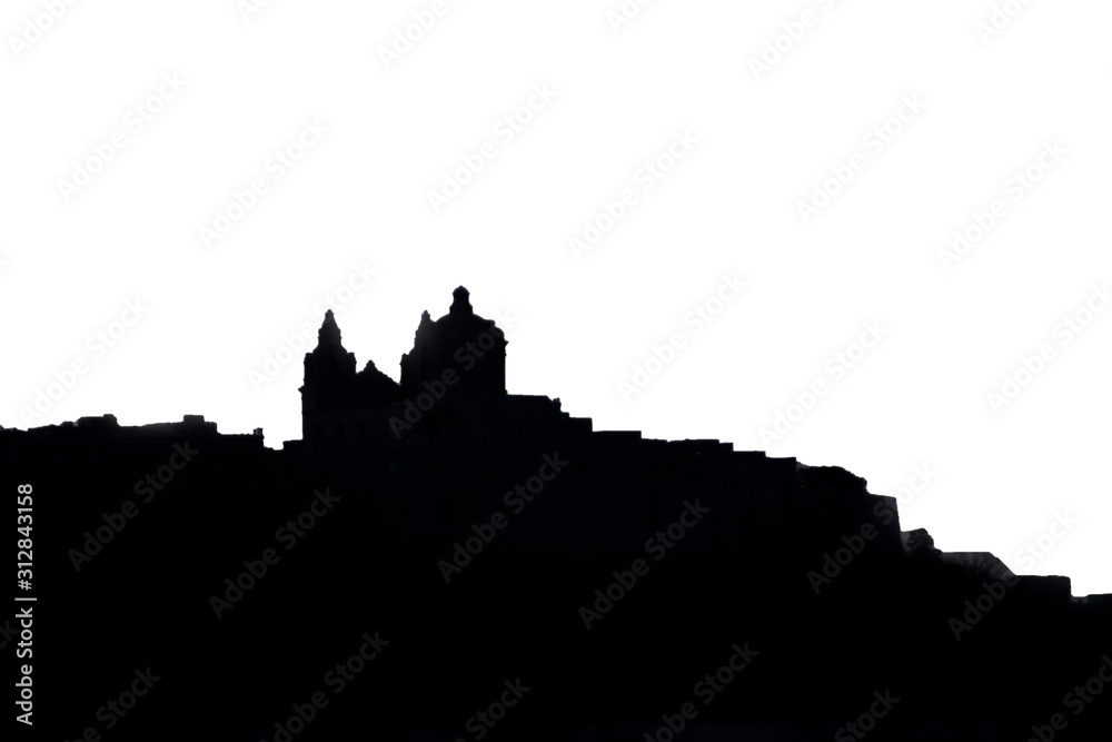 Fototapeta premium Medieval Fortified City with Cathedral 
